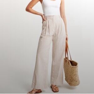 Striped Beige and White Pants